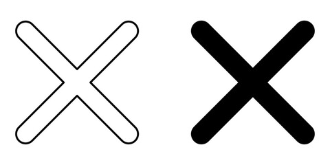 Fototapeta premium Cross Icon – Line & Glyph Symbol for Cancel and Close