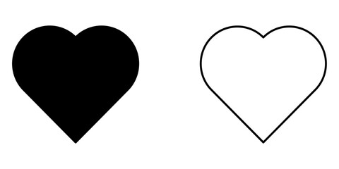 Heart Icon – Line & Glyph Symbol for Love and Favorite