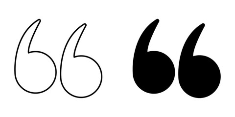 Quotation Mark Icon – Line & Glyph Symbol for Quotes and Dialogue