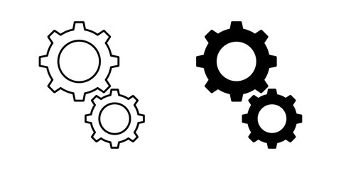 Settings Icon – Line & Glyph Gear Symbol for Configuration
