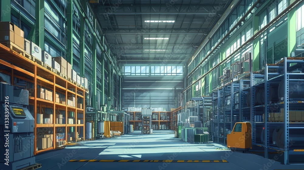Poster a smart warehouse integrating iot for automated production.