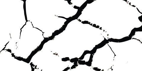 Obraz premium High-Quality Vector Texture with Cracks and Fractures from Earthquake Damage on Land, Floor, and Wall Surfaces in Black, White, and Grey, Ideal for Natural Disaster Simulations and Distressed Backgrou