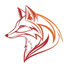 A fierce stylized fox head logo design
