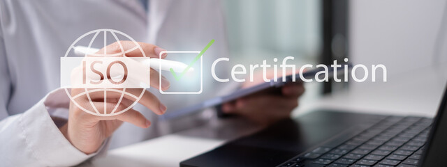 ISO health care guarantee quality control standard medicals doctor certificate evaluation concept