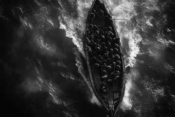 Aerial view of warriors preparing for battle in the Trojan War