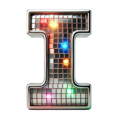 Multicolor disco alphabet letter set and numbers, retro style font design, sparkling line abc for poster, banner, website etc.