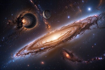 Naklejka premium Discovering the Wonders of the Andromeda Galaxy A Comprehensive Journey into Cosmic Astronomy