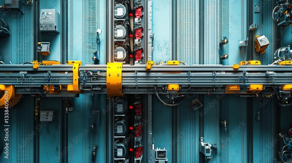 Poster high-speed robotic sorting and packaging in an automated plant.