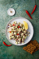 Herring tartare with cucumber