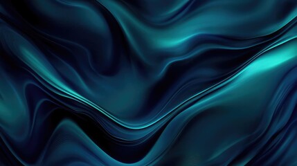 Obraz premium Abstract Teal and Blue Fluid Background with Swirling Waves and Patterns for Design Use and Modern Art Illustrations Featuring a Smooth and Shiny Surface with a Metallic and Elegant Feel. For Modern