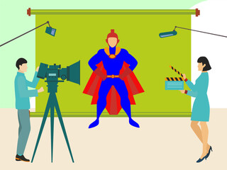 Action Film Concept Illustration Stylish and Beautiful