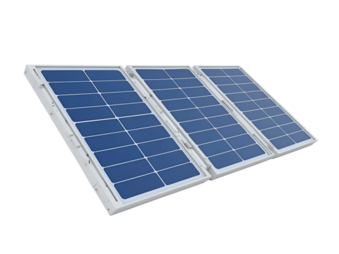 Solar Panel System Ready for Deployment, Isolated on Transparent Background