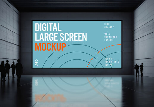 Digital Large Screen Mockup for Creative Design and Branding Projects