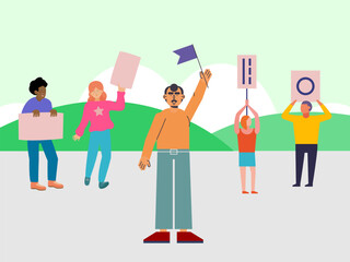 Leader Concept Illustration Stylish and Beautiful