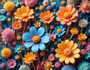 Vibrant Colorful Floral Arrangement A Stunning Close Up of Various Flowers