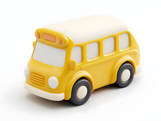 Yellow school bus 3d rendering, back to school graduation season concept material