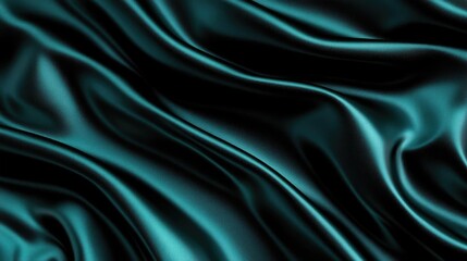 Fototapeta premium Deep Teal Silk Fabric Draped Background Texture Sample Image Style Ideas For Visual Content Marketing Design