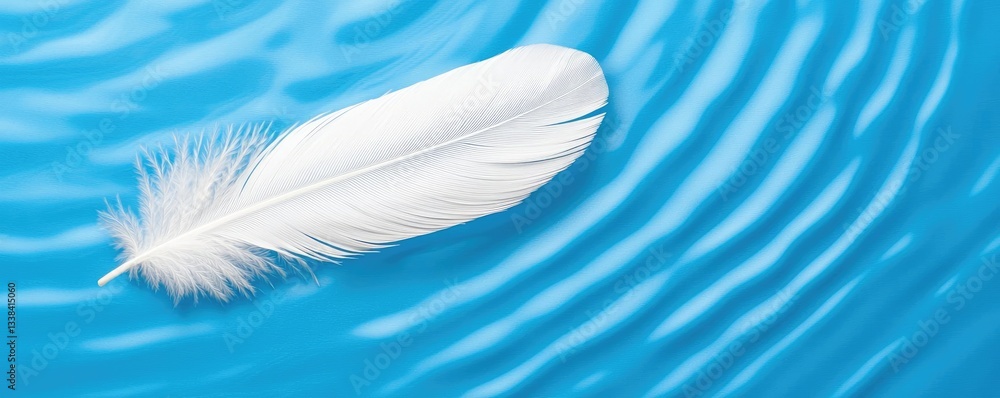 Aufkleber negative space design abstract background idea. a delicate white feather floating gently on tranquil
