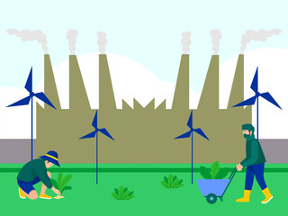 Environment Concept Illustration Stylish and Beautiful