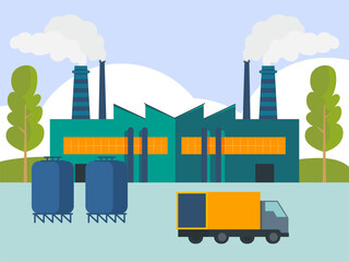 Factory Concept Illustration Stylish and Beautiful