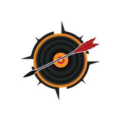 Arrow and target icon logo ,Target and Compass Arrow Logo