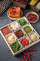 Old Beijing hot pot dipping sauce and side dishes combination