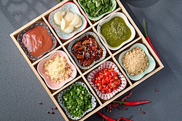 Old Beijing hot pot dipping sauce and side dishes combination