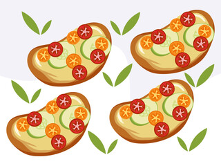 Bruschetta Concept Illustration Stylish and Beautiful
