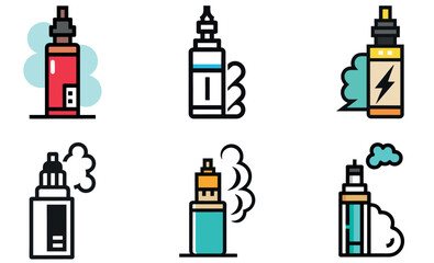 Vector Illustration of Different E-Cigarette Styles