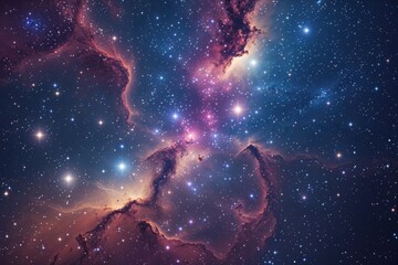 Fototapeta premium Stunning Interstellar View with Bright Starlight and Colorful Celestial Nebula