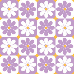 Fototapeta premium Elegant Flowers Tile Vector Seamless Pattern Digital Paper – Floral Decorative Background for Scrapbooking, Textile, Wallpaper, and Graphic Design