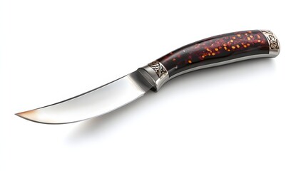 Elegant Hunting Knife with Intricate Handle Design