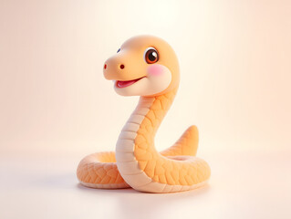 Fototapeta premium 3D rendering illustration celebrating the Spring Festival of the Year of the Snake, Year of the Snake IP mascot concept design