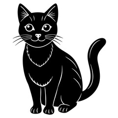 Cat vector shilhouette single set