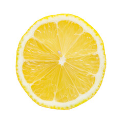 Fresh Cut Lemon Slice on White Background