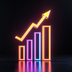 Clean and elegant 3D-rendered financial illustration of stock market growth, modern UI-inspired sleek graphs, high-end investment visualization