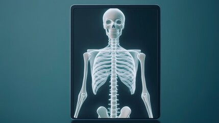 Anatomical Skeleton Display on Digital Screen with Transparent Effect for Medical and Educational Use
