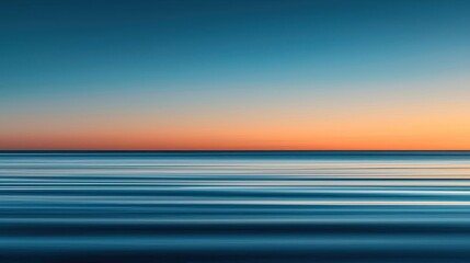 Obraz premium Sunset landscape abstract background concept. Tranquil seascape at sunset with smooth water and vibrant horizon colors.