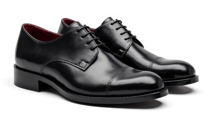 black men's shoes on a white background