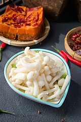 Fresh hot pot side dish white jade seafood mushroom