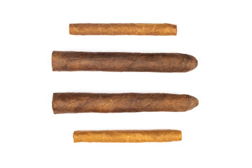 Cigar on white background. Cigar isolated. Tobacco. High quality photo