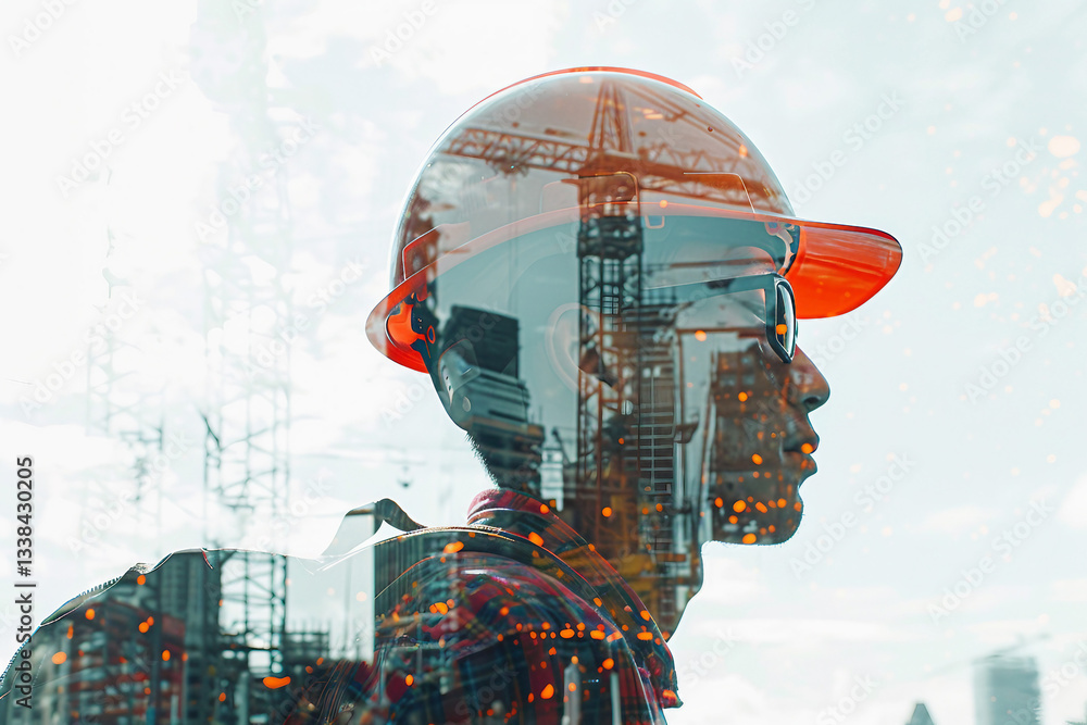 Poster portrait of professional worker generative ai image