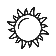 Sun icon vector image. Suitable for mobile apps, web apps and print media.