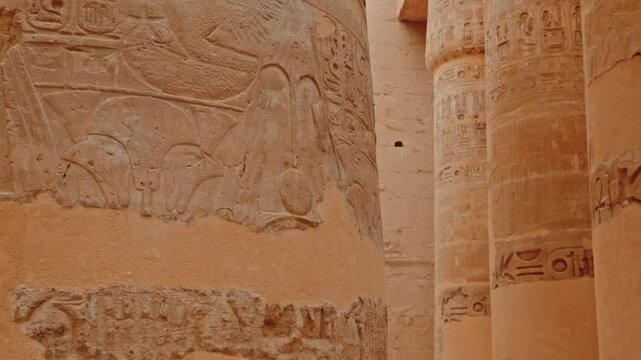 great hypostyle hall in the temple of Karnak (row of columns), Luxor, Egypt