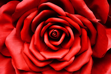 Red Rose - Top view fresh single blooming flower in the garden - image for valentine love concept  , Floral backdrop and beautiful detail  
