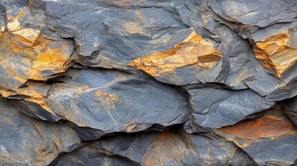 Gray and Orange Rock Formation Texture Detail