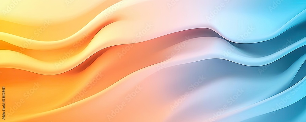 Poster surrealist art abstract background idea. abstract wavy pattern in orange and blue hues creating a se