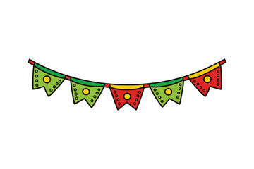 Obraz premium Vector art illustration of a festive papel picado banner.eps
