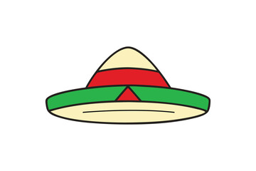 Vector art illustration of a sombrero hat.eps