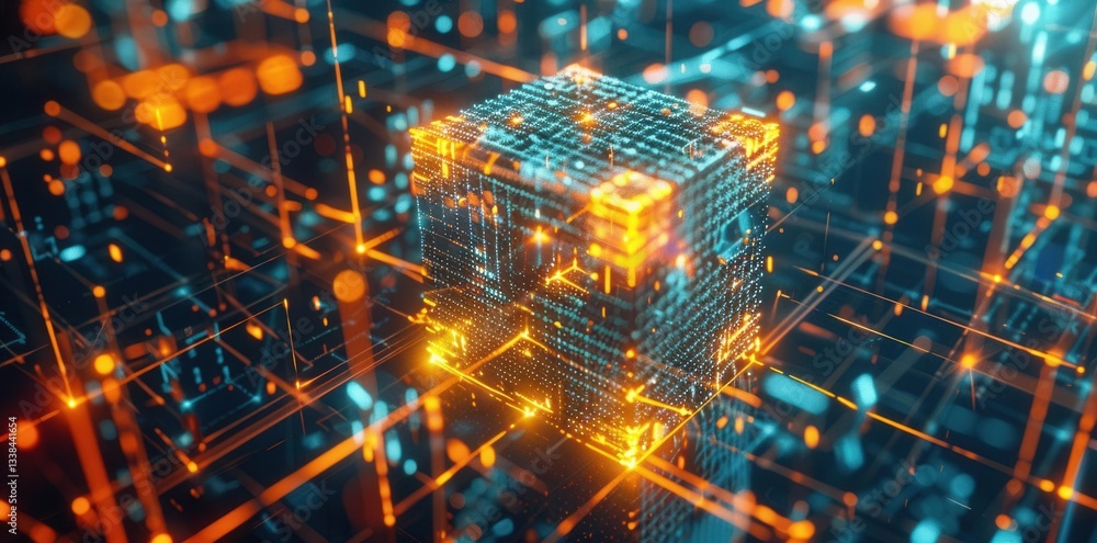 Poster empowering the future: blockchain developer building a decentralized application
